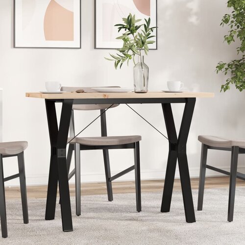 VidaXL Blagovaonski stol Y-oblika 100x50x75 5 cm od borovine i željeza Slike