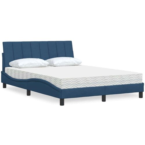  Krevet s madracem plavi 120 x 200 cm od tkanine Cijene