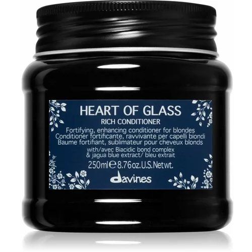 DAVINES Heart of Glass Rich Conditioner regenerator za učvršćivanje za plavu kosu 250 ml