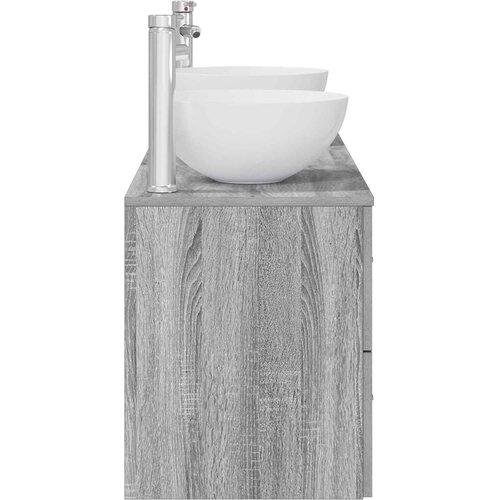  Set ormarića za kupaonicu 3 kom. Siva Sonoma 49,5 x 41 x 64,5 cm Slike