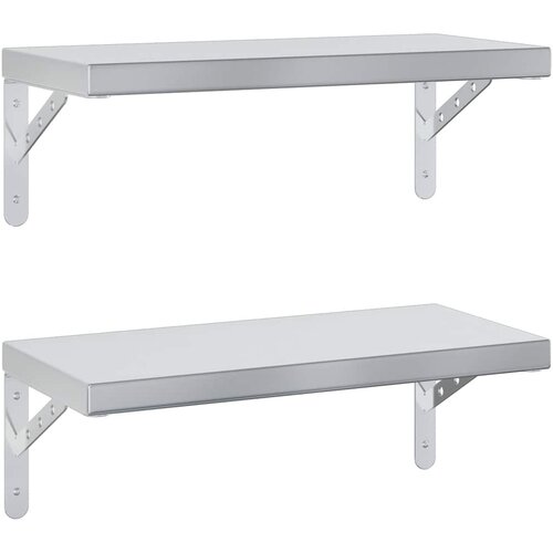 Maison Chic 2 kosi Stenske Police - Viseče police 50x23,5 cm srebrna nerjaveče jeklo, (21758815) Cene