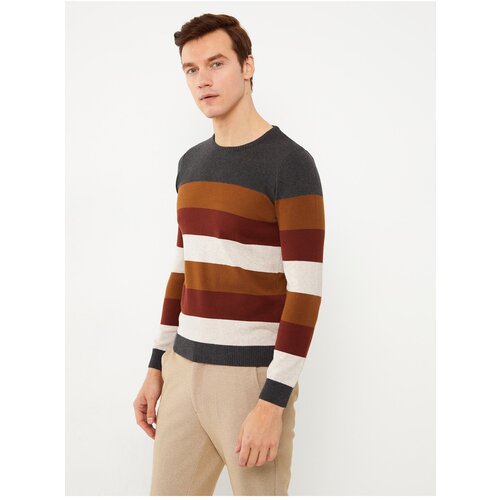 LC Waikiki Crew Neck Long Sleeve Color Block Men's Knitwear Sweater Slike