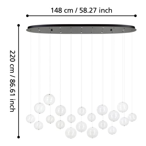 Eglo 390344 - led prigu&amp;scaron;iva luster na sajli espardello 8xLED/4,2W/230V 3000K Slike