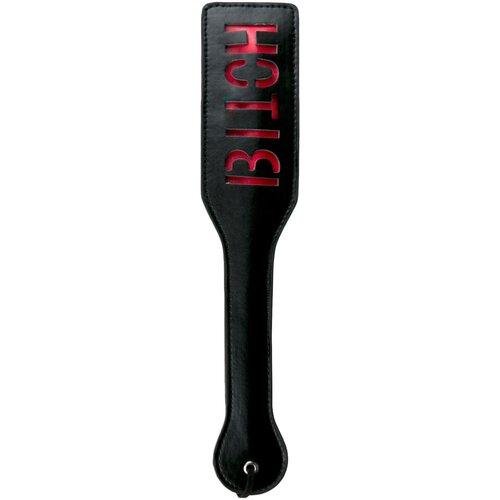 Easytoys Fetish Collection Black Leather Paddle - Bitch Cene