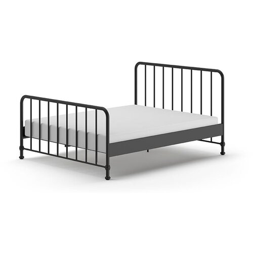 Vipack Črna kovinska postelja z letvenim dnom 160x200 cm BRONXX &amp;ndash; Slike