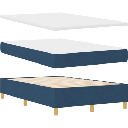 Box Spring Krevet s madracem &amp;amp;amp LED plava 120x200 cm tkanina Slike