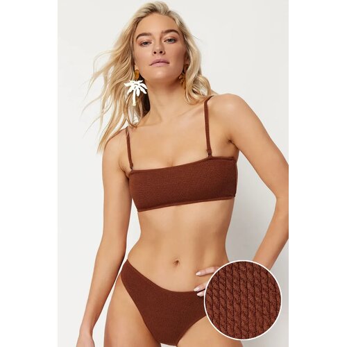 TRENDYOLMILLA Ženski gornji deo kupaćeg Tbess24Bu00066, Braon Slike
