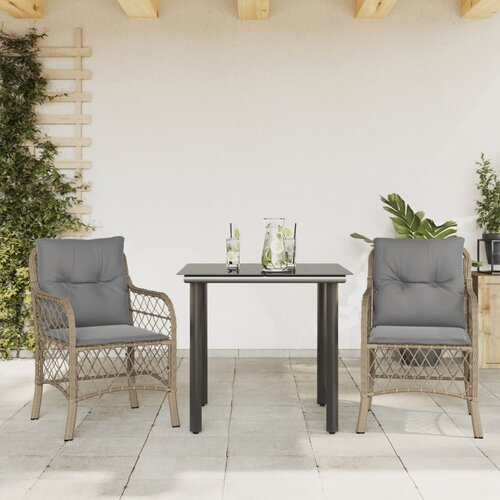 vidaXL 3-dijelni bistro set s jastucima miješane bež boje poliratan Cene