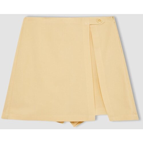 Defacto Regular Fit High Waist Linen Blend Shorts Skirt Slike