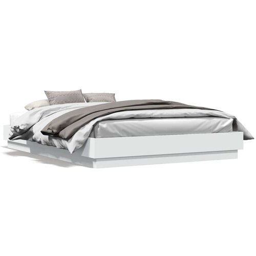  Okvir kreveta s LED svjetlima bijeli 160 x 200 cm Slike