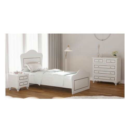 Hanah home Rb-100 Matte White Single Bedstead Slike