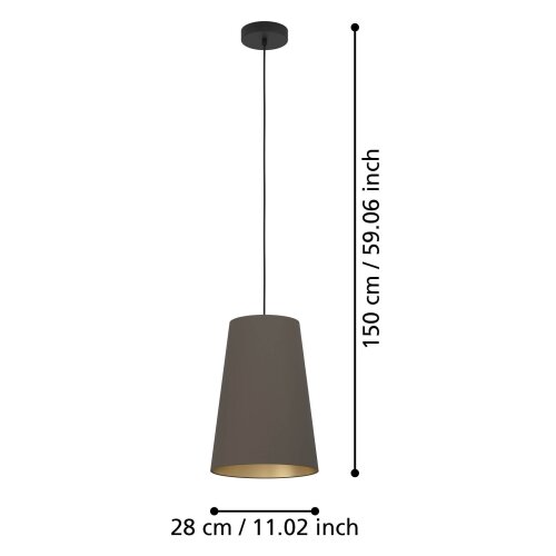 Eglo 390195 - visilica na sajli petrosa 1xE27/40W/230V braon Slike