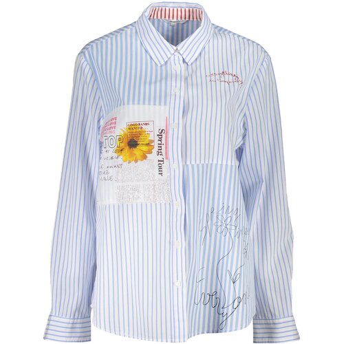Desigual LONG SLEEVE SHIRT WOMEN BLUE Slike