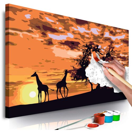  Slika za samostalno slikanje - Savannah (Giraffes &amp Elephants) 60x40 Cijene