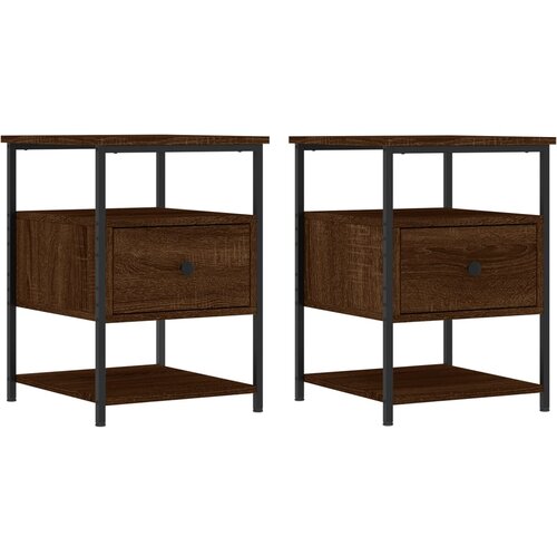 Maison Chic Dvo delni komplet Nočne omarice - Nočne mize rjavi hrast 40x42x56 cm inženirski les, (21688687) Slike