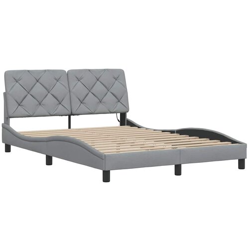  Okvir kreveta s LED-om bez madraca 140 x 190 cm od tkanine Slike
