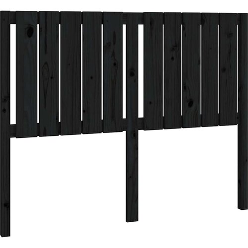  Uzglavlje za krevet crni 125,5 x 4 x 100 cm od masivne borovine Slike