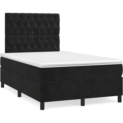  Krevet box spring s madracem crni 120 x 190 cm baršunasti Cene