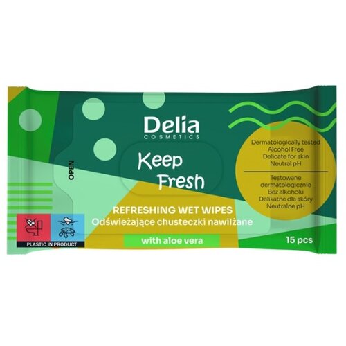 Delia KEEP FRESH Vlažne Maramice Sa Aloe Verom 15 kom. Slike