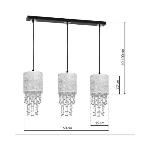  Luster na sajli ALMERIA 3xE27/60W/230V Slike