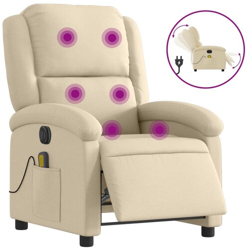 Maison Chic Električni masažni stol - Relax naslanjač krem blago, (22042574) Cene