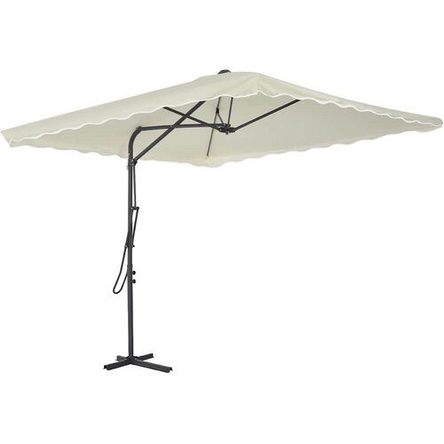 Vanjski suncobran s čeličnim stupom 250 x 250 cm boja pijeska Slike