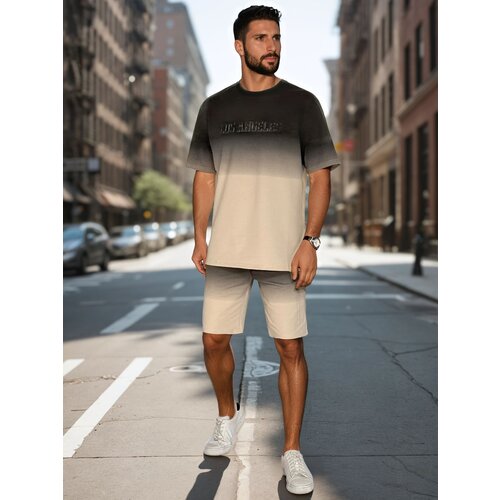 DStreet Komplet męski ombr&amp;eacute; khaki Slike