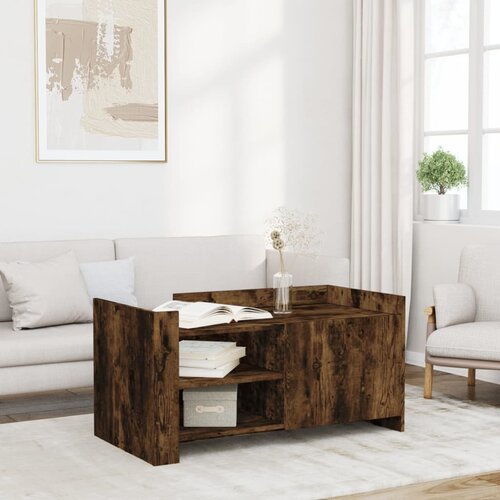 vidaXL Klubska mizica dimljeni hrast 100x50x50 cm inženirski les Cene
