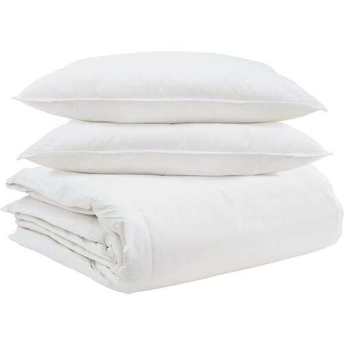 vidaXL Komplet odej z blazino 3 pcs Bela Perje, (5000147759) Cene