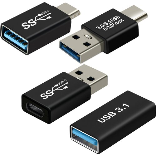 AVIZAR USB-C USB adapter, paket 4 OTF adapterjev mo&amp;scaron;ki, ženski - crn, (21123595) Slike