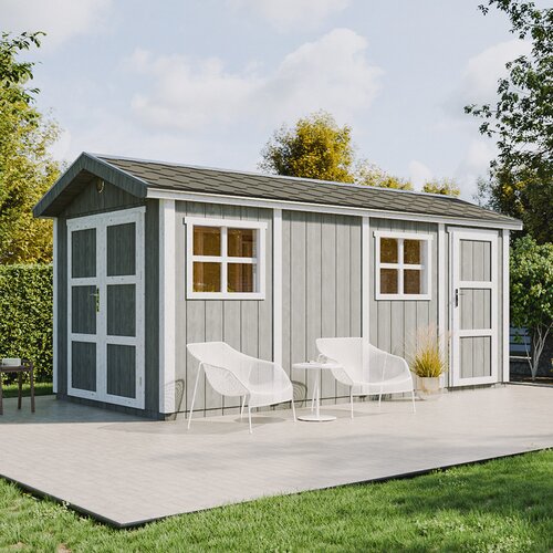 Timbela Vrtna hi&scaron;ica vrhunske kakovosti 8,52 + 2,95 m&sup2; - V252x250x530 cm - s tlemi in bitumenskimi plo&scaron;čicami - M915C, (5000117222) Cene