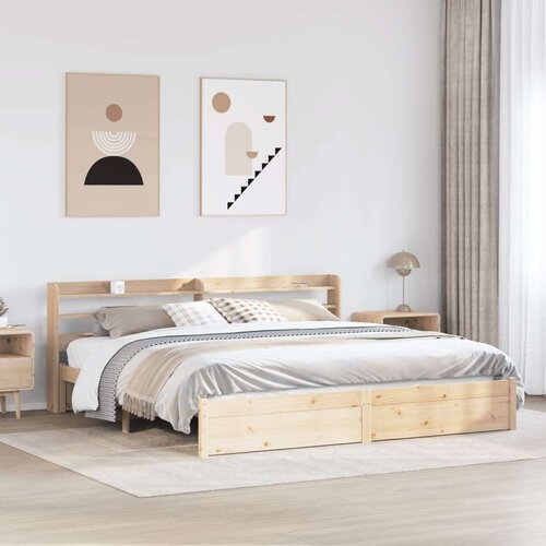 vidaXL Okvir kreveta s uzglavljem 180 x 200 cm masivna borovina Cene