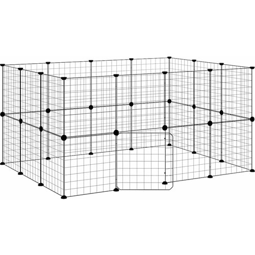  Kavez za ljubimce s 28 panela i vratima crni 35 x 35 cm čelični Slike