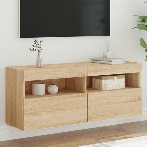 vidaXL Stenska TV omarica z LED lučkami sonoma hrast 100x30x40 cm Cene
