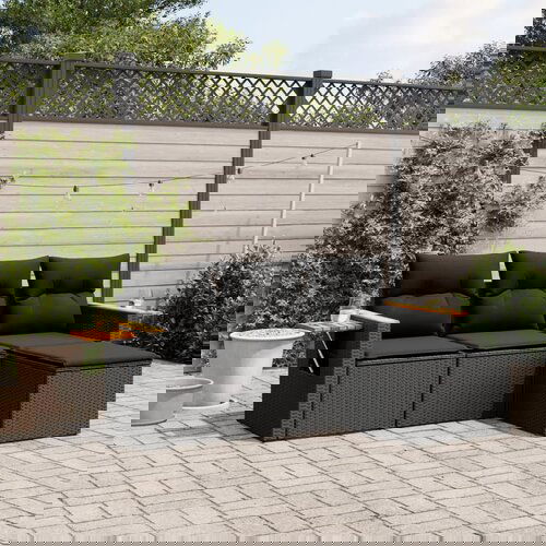 vidaXL 4-dijelni set vrtnih sofa od poliratana s jastucima crni Cijene
