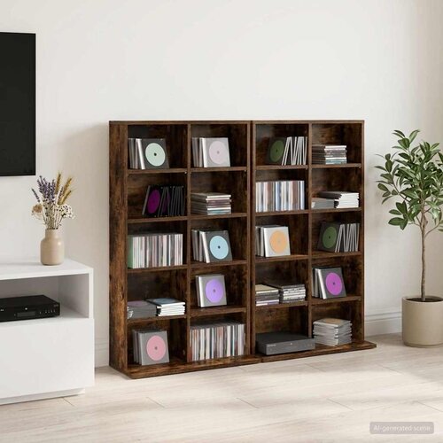Cd ormar 2 kom. Dimljeni hrast 65 x 23,5 x 97,5 cm Cene