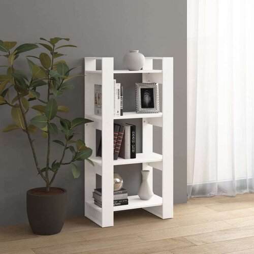 VidaXL knjižna omara/pregrada bela 60x35x125 cm trden les Slike