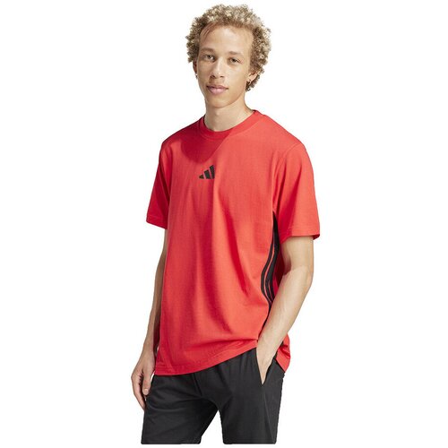 Adidas Majice &amp;amp; Polo majice T-shirt Essentials 3 Stripes 100% coton Rdeča Slike