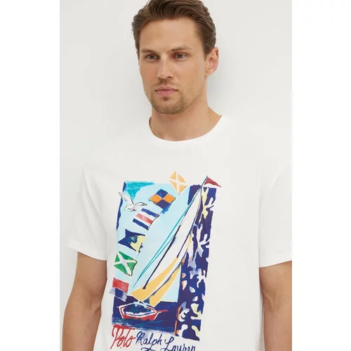 Polo Ralph Lauren Bombažna kratka majica moška, bela barva, 710926890
