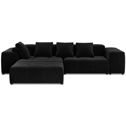 Cosmopolitan Design Kutna garnitura od crnog bar&amp;scaron;una (varijabilna) Rome Velvet - Slike