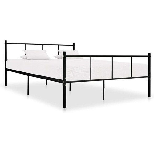  Za krevet crni metalni 140 x 200 cm Slike