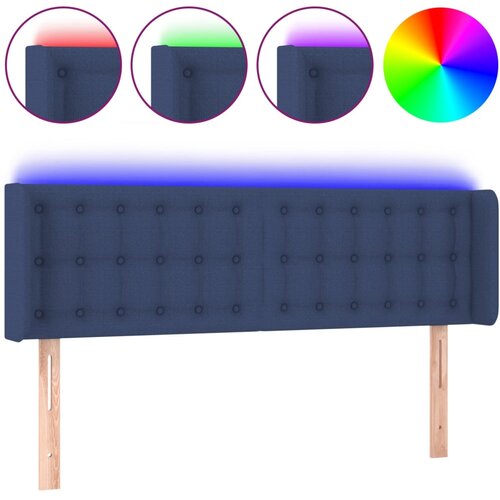  LED uzglavlje plavo 147x16x78/88 cm od tkanine Slike