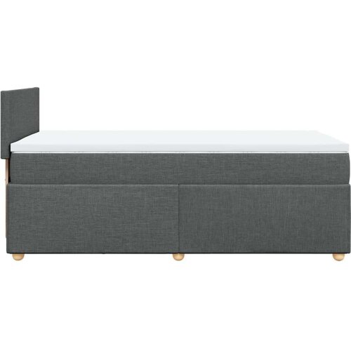 VidaXL Krevet s oprugama i madracem tamnosivi 100 x 200 cm od tkanine Slike