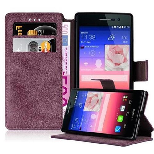 Cadorabo Ohi&scaron;je, združljivo z Huawei ASCEND P7 v mat rdeča - Za&scaron;čitni ovitek s funkcijo stojala in režo za kartice v retro dizajnu, (20561039) Cene