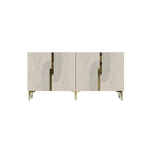 Hanah home konzola meyra 150 white travertine gold Slike