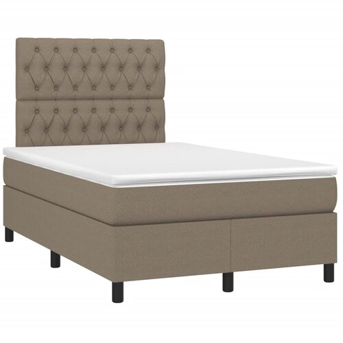 VidaXL Krevet s oprugama i madracem smeđesivi 120 x 190 cm od tkanine Slike