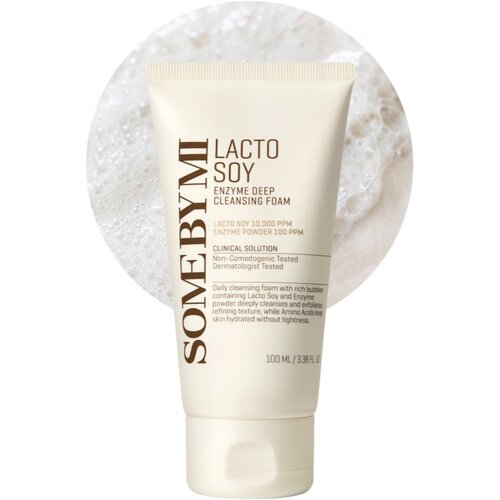 SOMEBYMI Lacto Soy Enzyme Deep Cleansing Foam globinsko čistilna pena s pomirjajočim učinkom 100 ml Slike