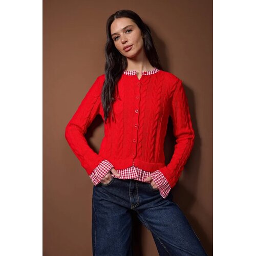 TRENDYOLMILLA Trendyol ženski duks model Twoaw26Hi00259, crvena-karirana Cene