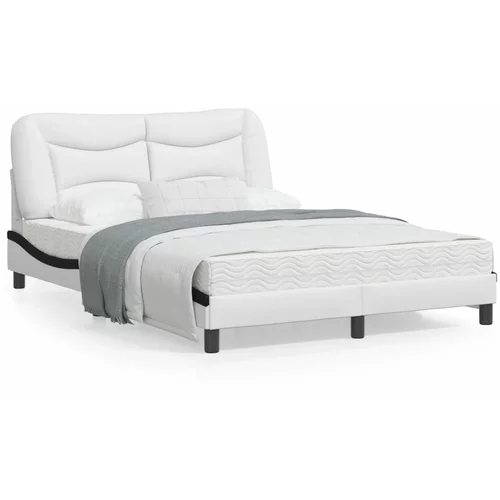 vidaXL Okvir kreveta LED bijelo-crni 140 x 190 cm od umjetne kože