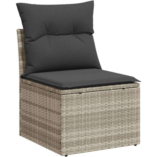vidaXL 11-dijelni set vrtnih sofa poliratan s jastucima svijetlosivi Cijene